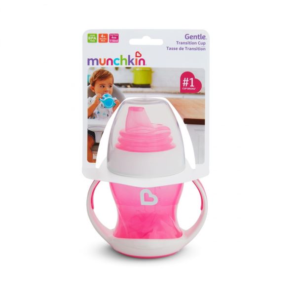 Munchkin Gentle First Cup pink transition cup for babies four months plus
