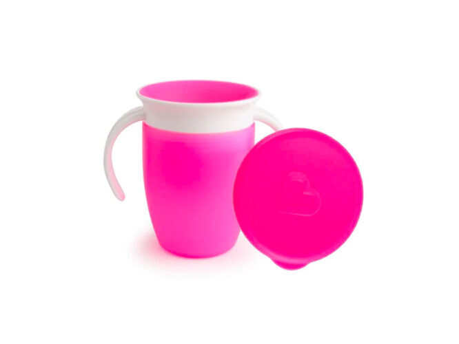 Munchkin Miracle 360 Degree Trainer Cup pink 7oz with lid