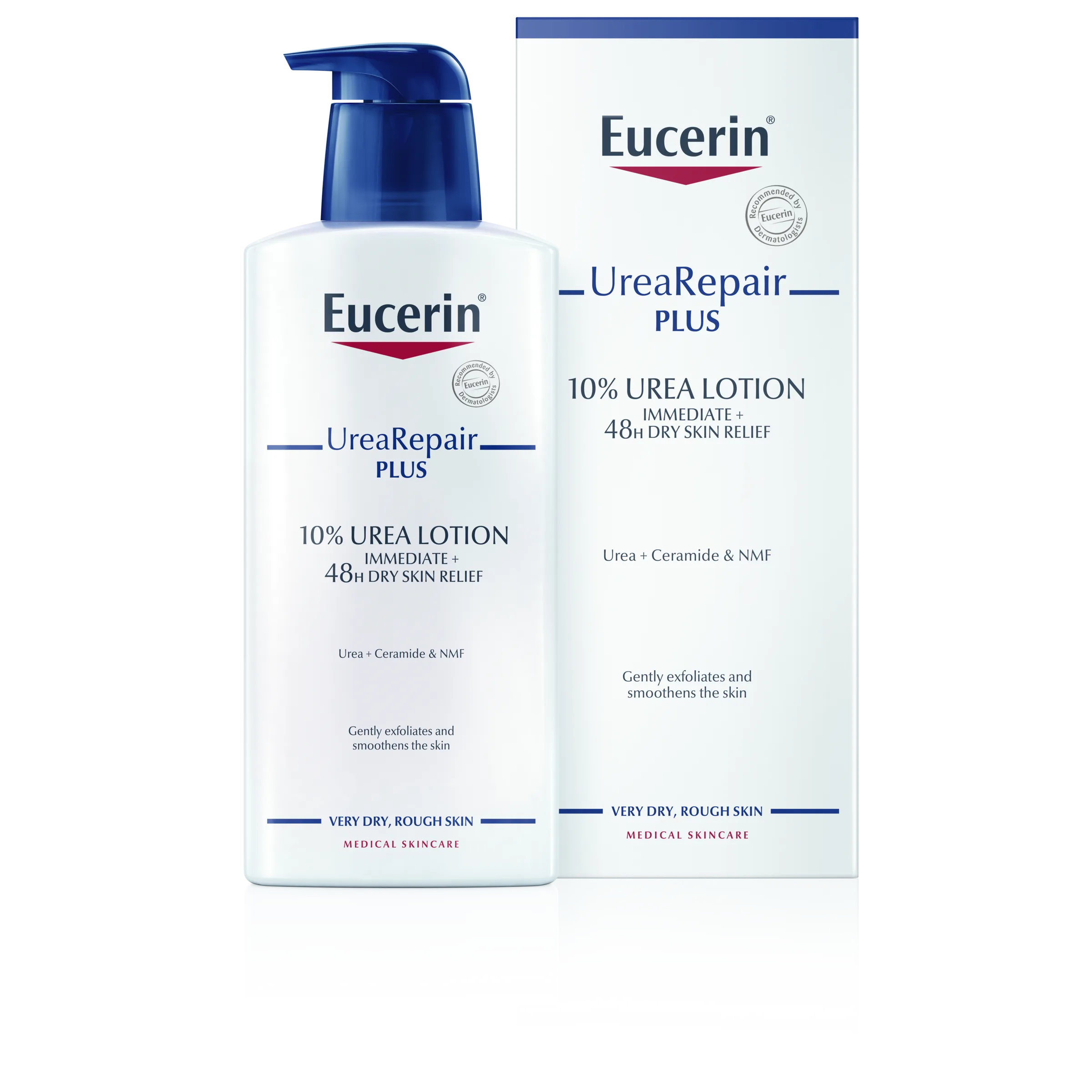 Eucerin UreaRepair Plus 10% Urea Lotion 400ml dry skin relief bottle and box
