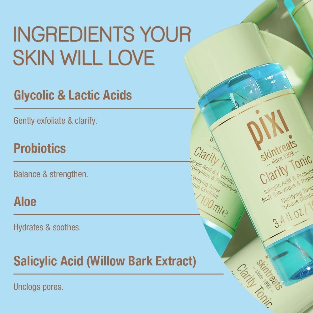PIXI Clarity Tonic 250ml exfoliating skincare tonic bottle